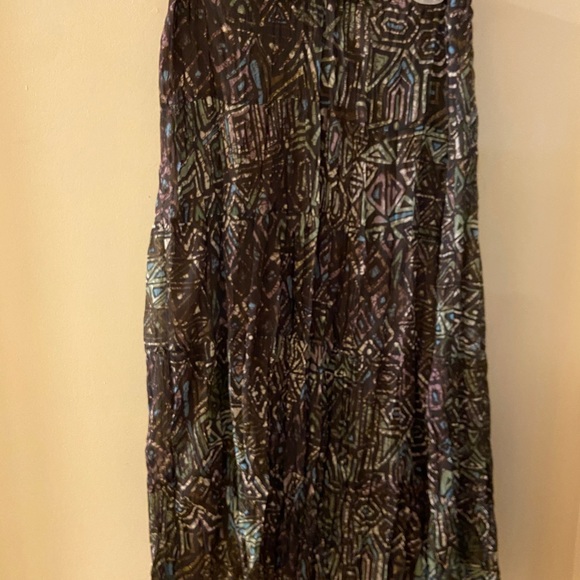 Attitude green/turquoise brown Aztec flared long skirt - size PM - Picture 6 of 8